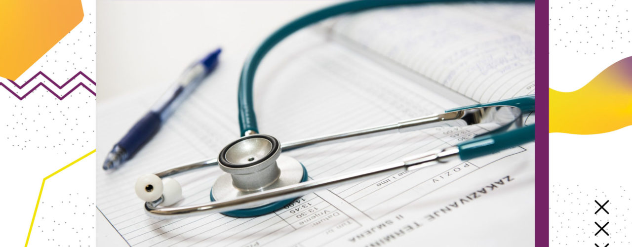 Foto eines blauen Stethoskops